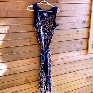 Christopher & Banks Sleeveless Long Dress. Size 8. Blue/Pink multicolored.